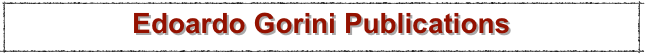 Edoardo Gorini Publications